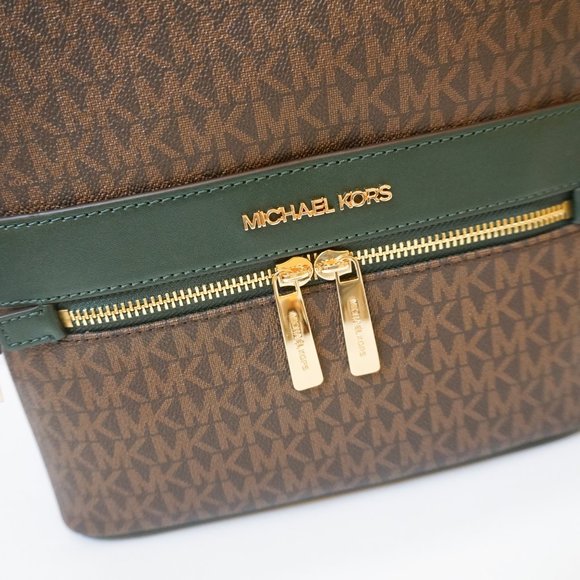 Michael Kors Kenly Medium Backpack MK Brown Racing Green main image 9